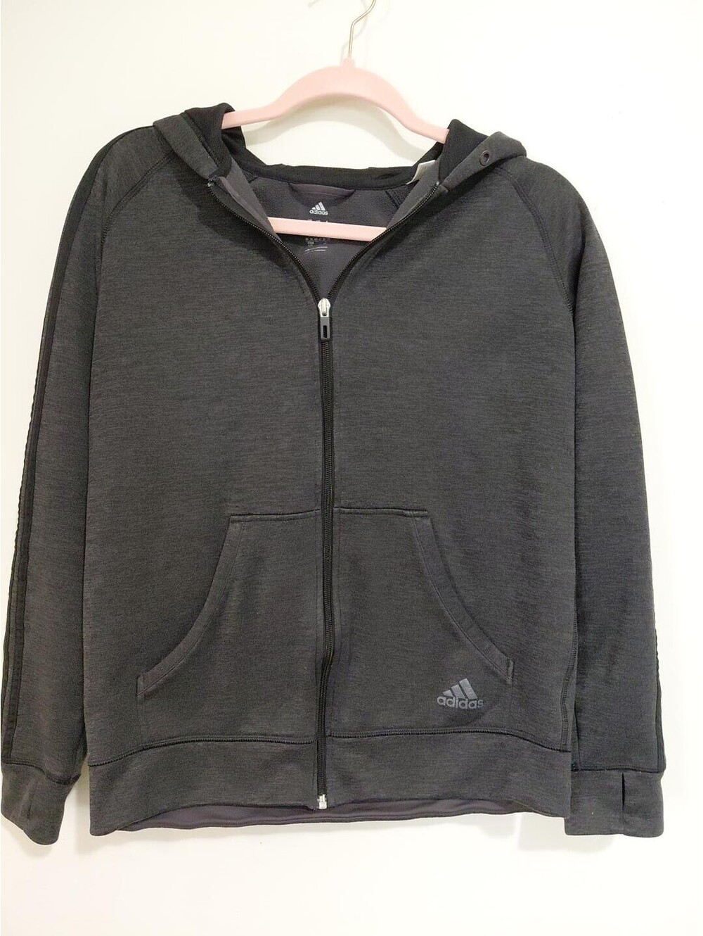 Adidas Dark Gray Full Zip Hoodie Size S